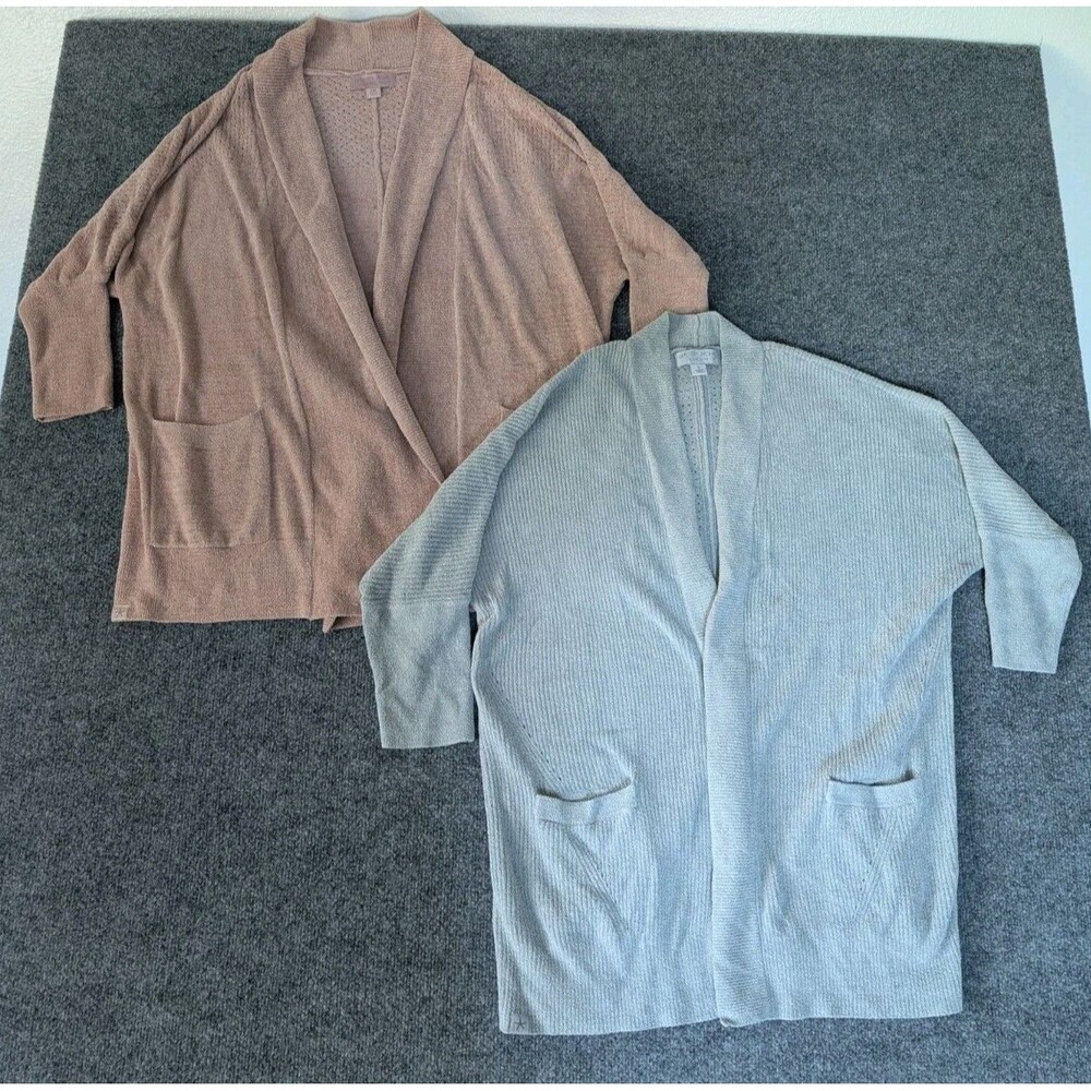 Lot of 2 Barefoot Dreams Cozy Chic Ultra Lite Cardigan Sweaters Sz S S/M Pockets